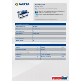 VARTA BLUE (F17)12V.80AH...