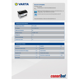 VARTA SLI (E9) 12V 70AH...