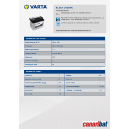 VARTA SLI (C11) 12V. 53AH...