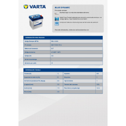 VARTA SLI (D47) 12V. 60AH...