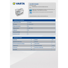 VARTA SILVER (E44) 12V 77AH...