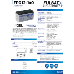 FULBAT FPG12-140(T11)100Ah...