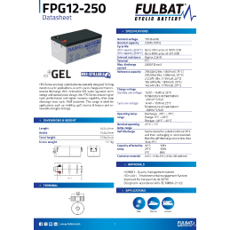 FULBAT FPG12-250(T11)100Ah...